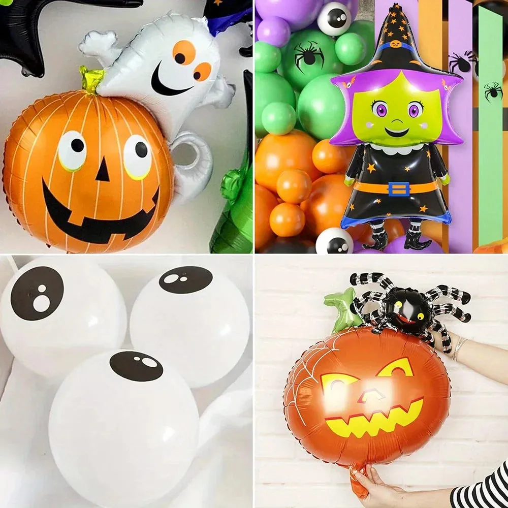 150Pcs Halloween Balloon Garland Set Of Pumpkin Foil Balloons For Scary Party Decorations Birthdays Anniversaries And More
