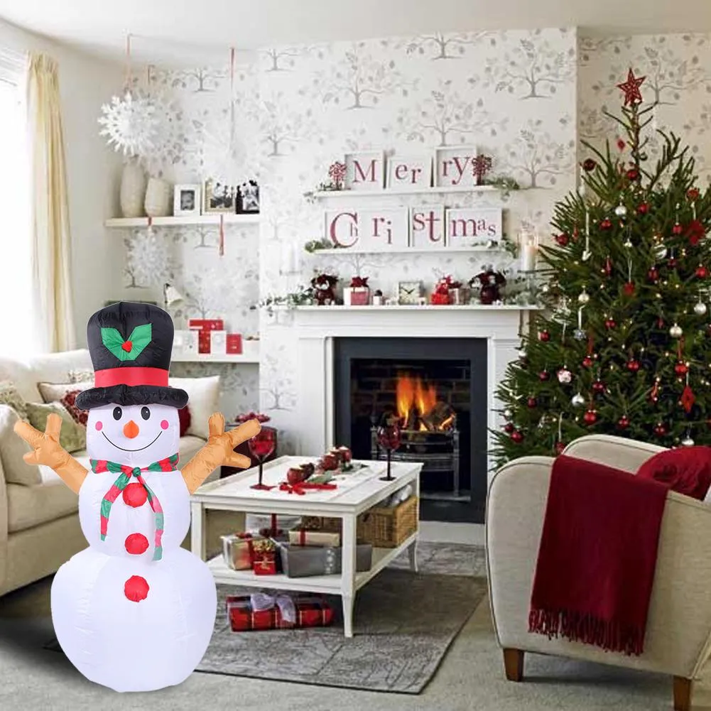 1.6M Christmas Snowman Inflatable Model Twig Snowman Doll Christmas Decoration Dressing Supplies