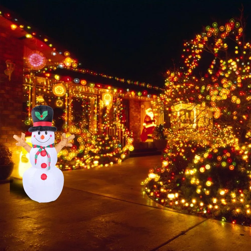 1.6M Christmas Snowman Inflatable Model Twig Snowman Doll Christmas Decoration Dressing Supplies