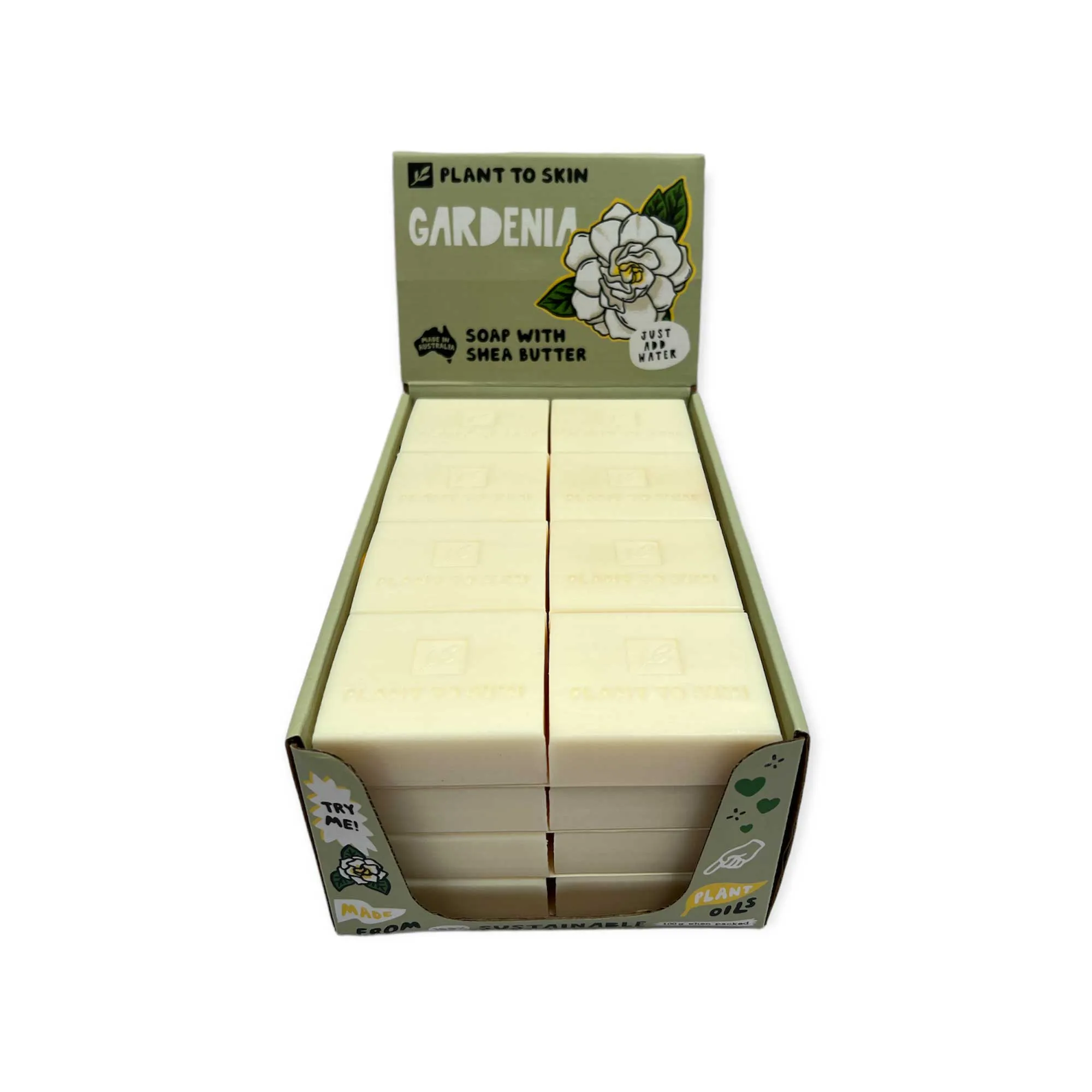 32x 100g Plant Oil Soap Gardenia Scented - Pure Natural Vegetable Bar