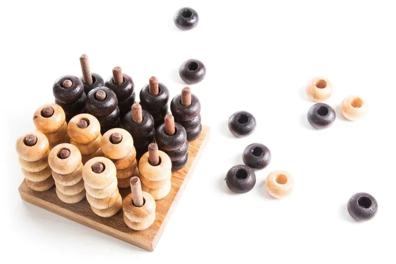 4 in a Row Game | 3D Handmade Wooden Connect Four Board