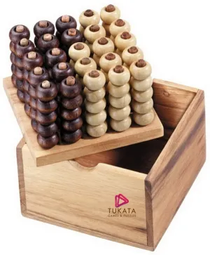 4 in a Row Game | 3D Handmade Wooden Connect Four Board