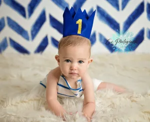 Blue Birthday Boy Crown/ 1st Birthday Crown