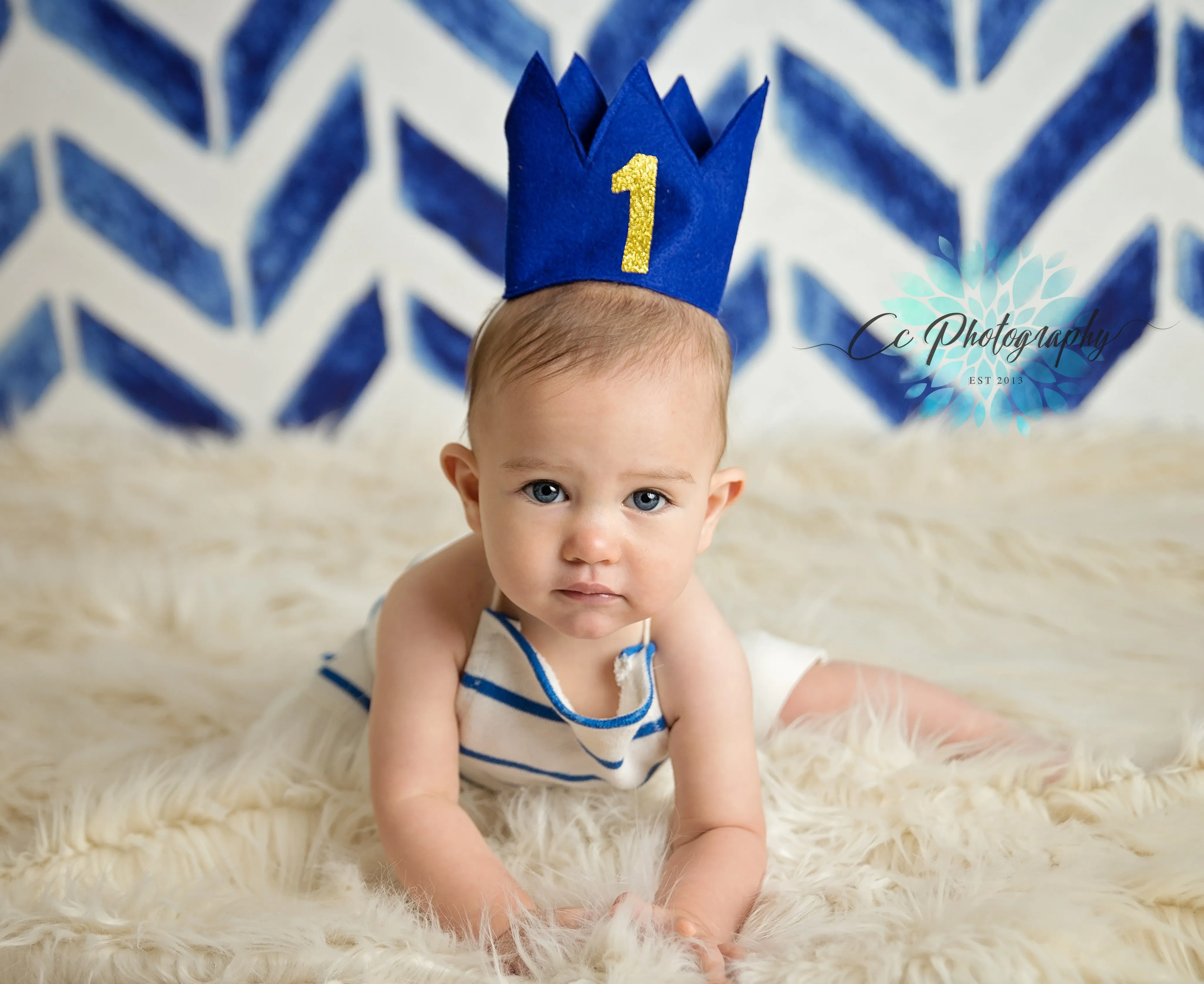 Blue Birthday Boy Crown/ 1st Birthday Crown