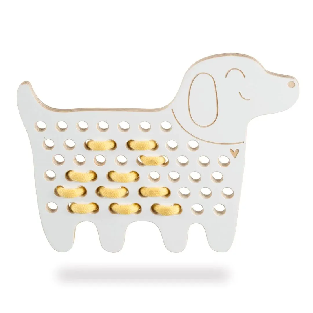 Charlie The Dog Wooden Lacing Toy