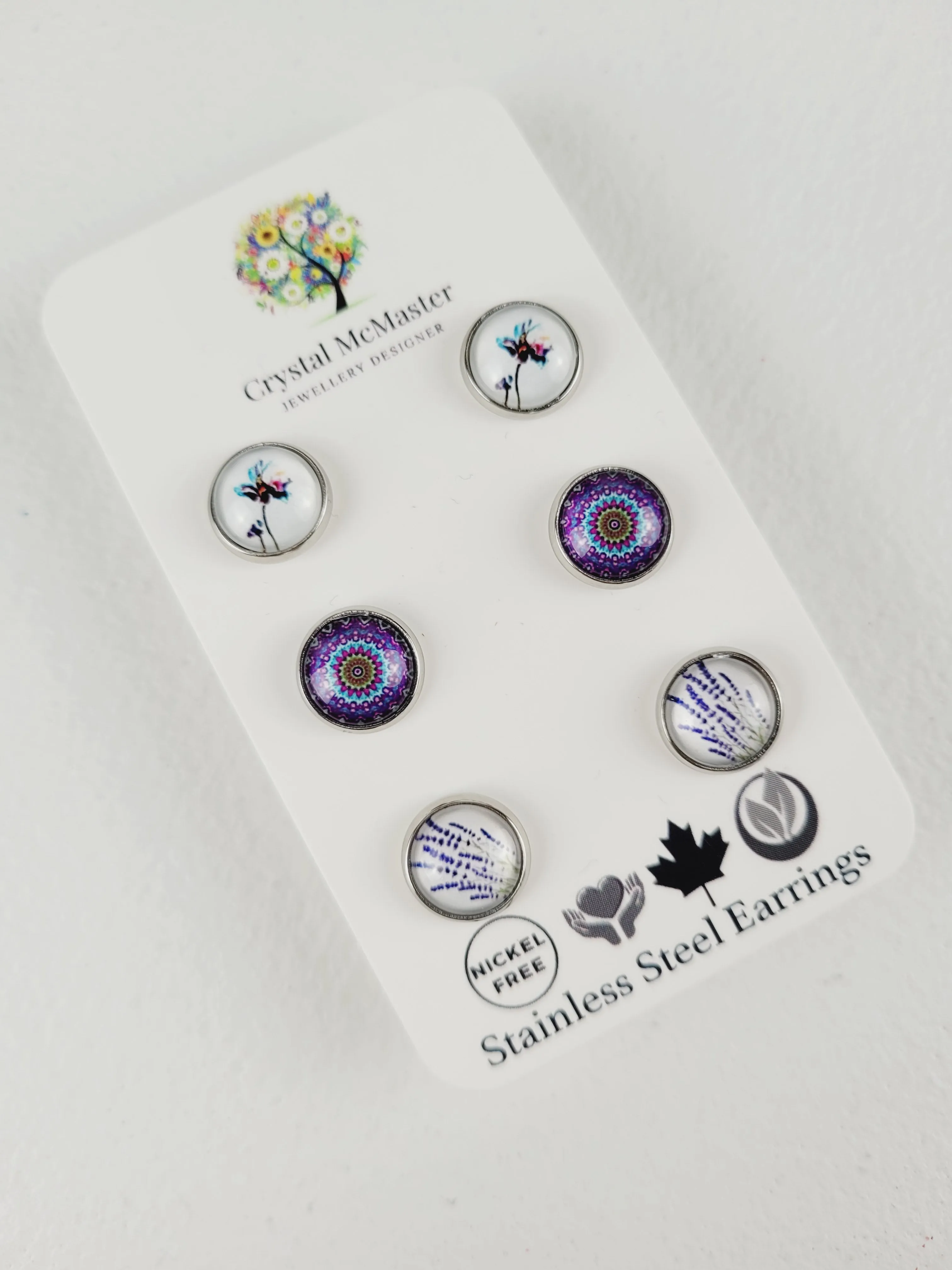 Crystal McMaster Jewellery, 3 Pack Stud Cabochons