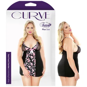 CURVE FLORAL PANEL CHEMISE & MATCHING G-STRING