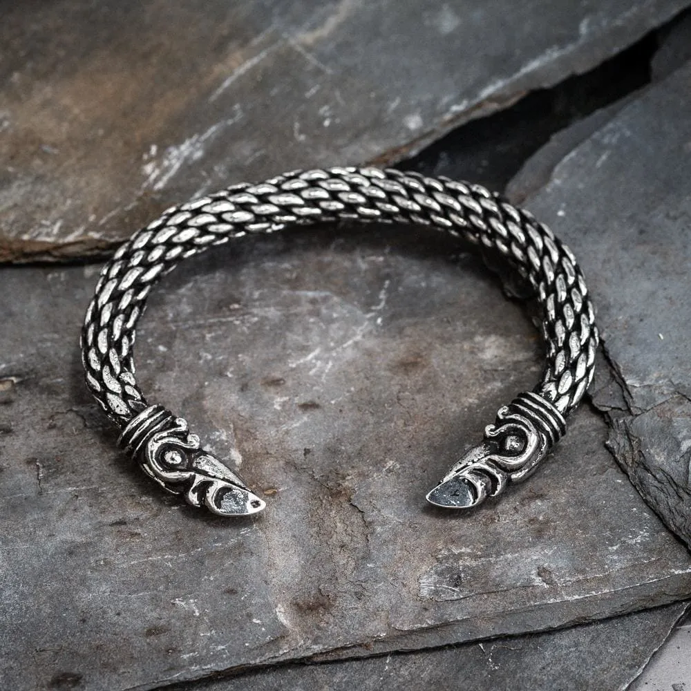 Extra Large Pewter Odin's Raven Bracelet - Handcrafted in the UK