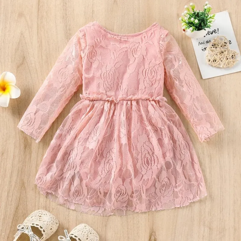 Girls First Birthday Party Romper Dress - Lace