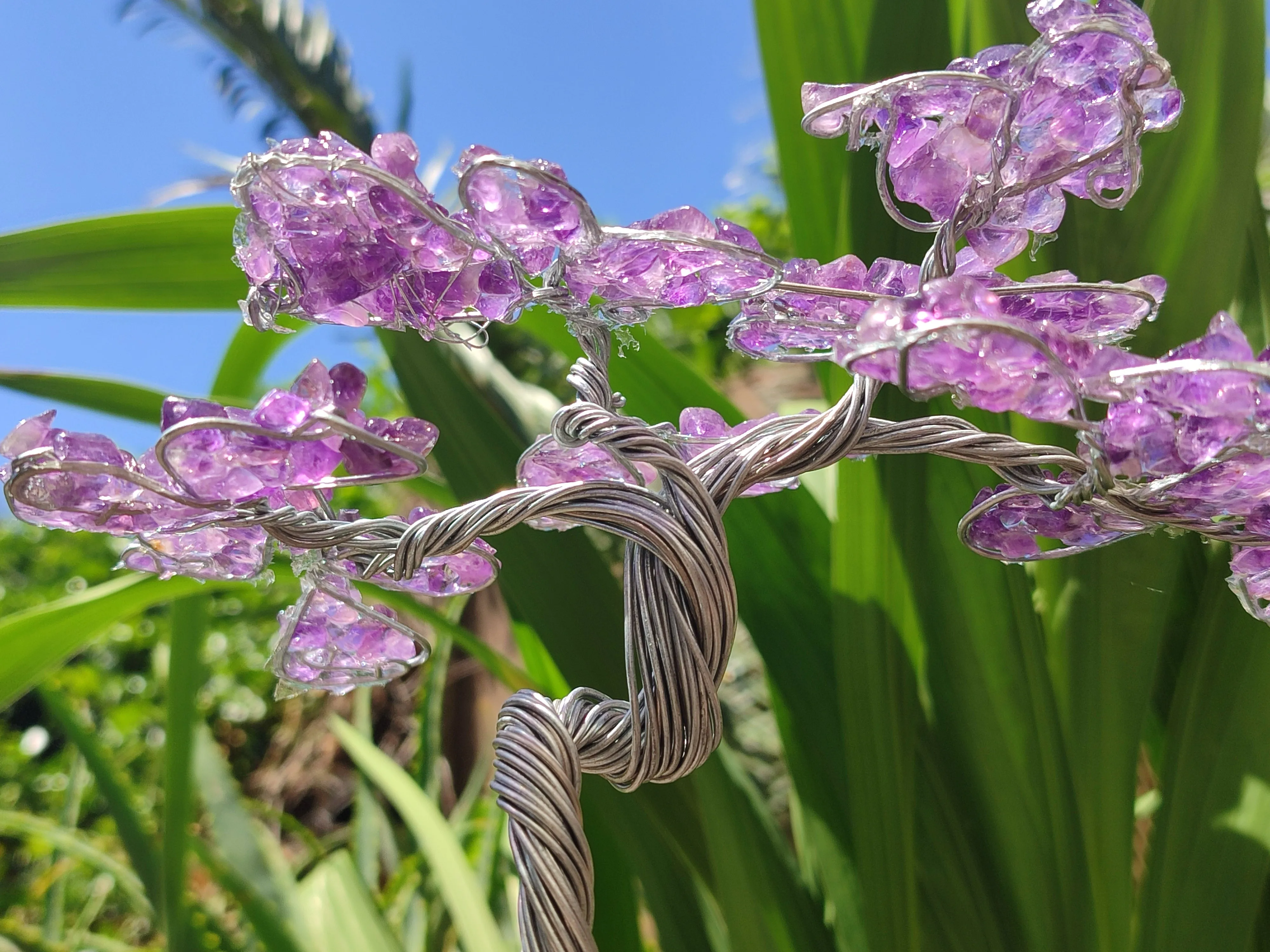 Hand Made Amethyst Tumble Chip & Wire Wrap Tree - Sold Per Item - From South Africa