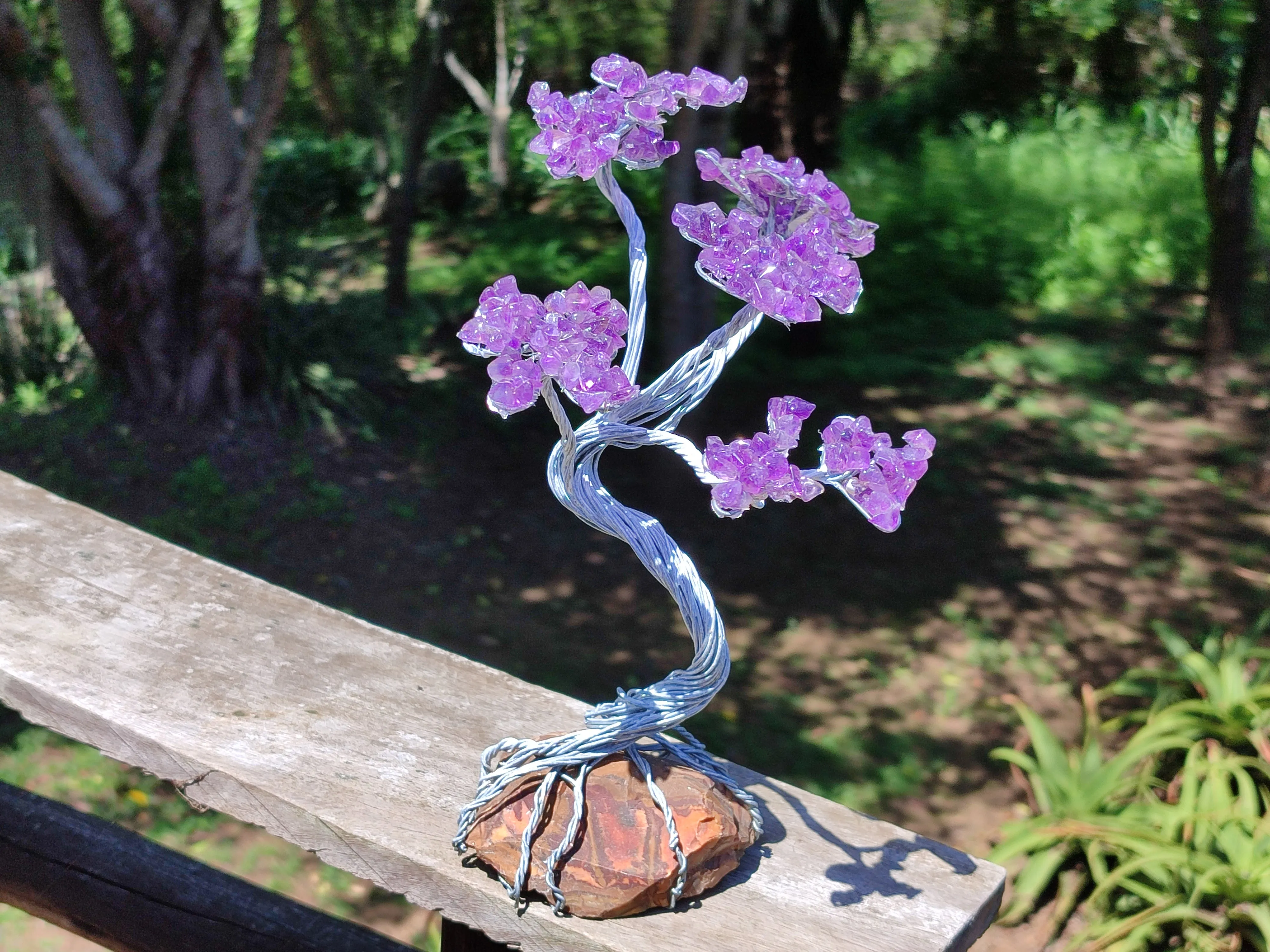 Hand Made Amethyst Tumble Chip & Wire Wrap Tree - Sold Per Item - From South Africa