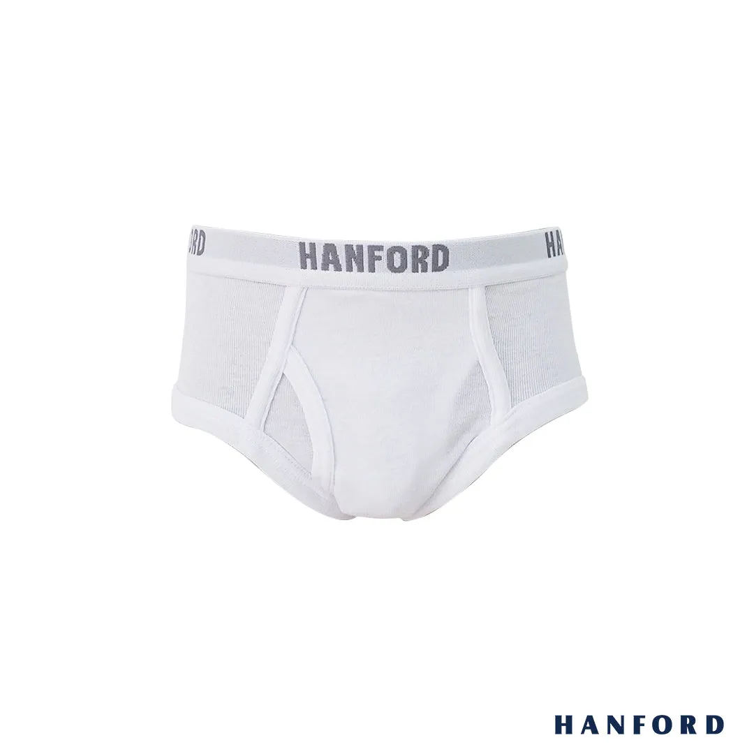Hanford Kids/Teens Premium Ribben Cotton Hipster Briefs Wynn - White (3in1 Pack)