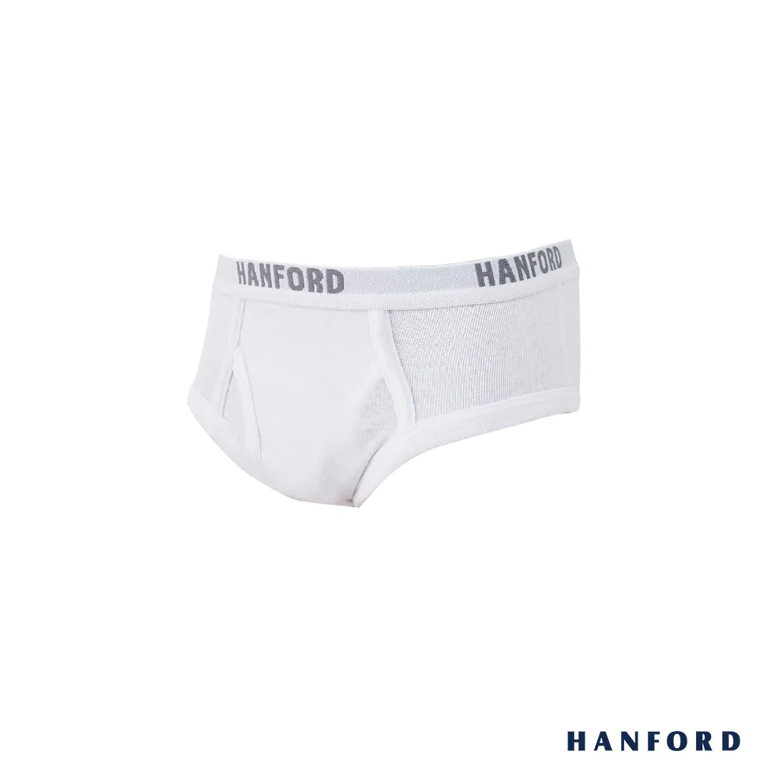 Hanford Kids/Teens Premium Ribben Cotton Hipster Briefs Wynn - White (3in1 Pack)