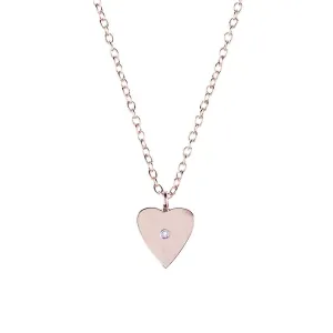 Heart and white topaz necklace