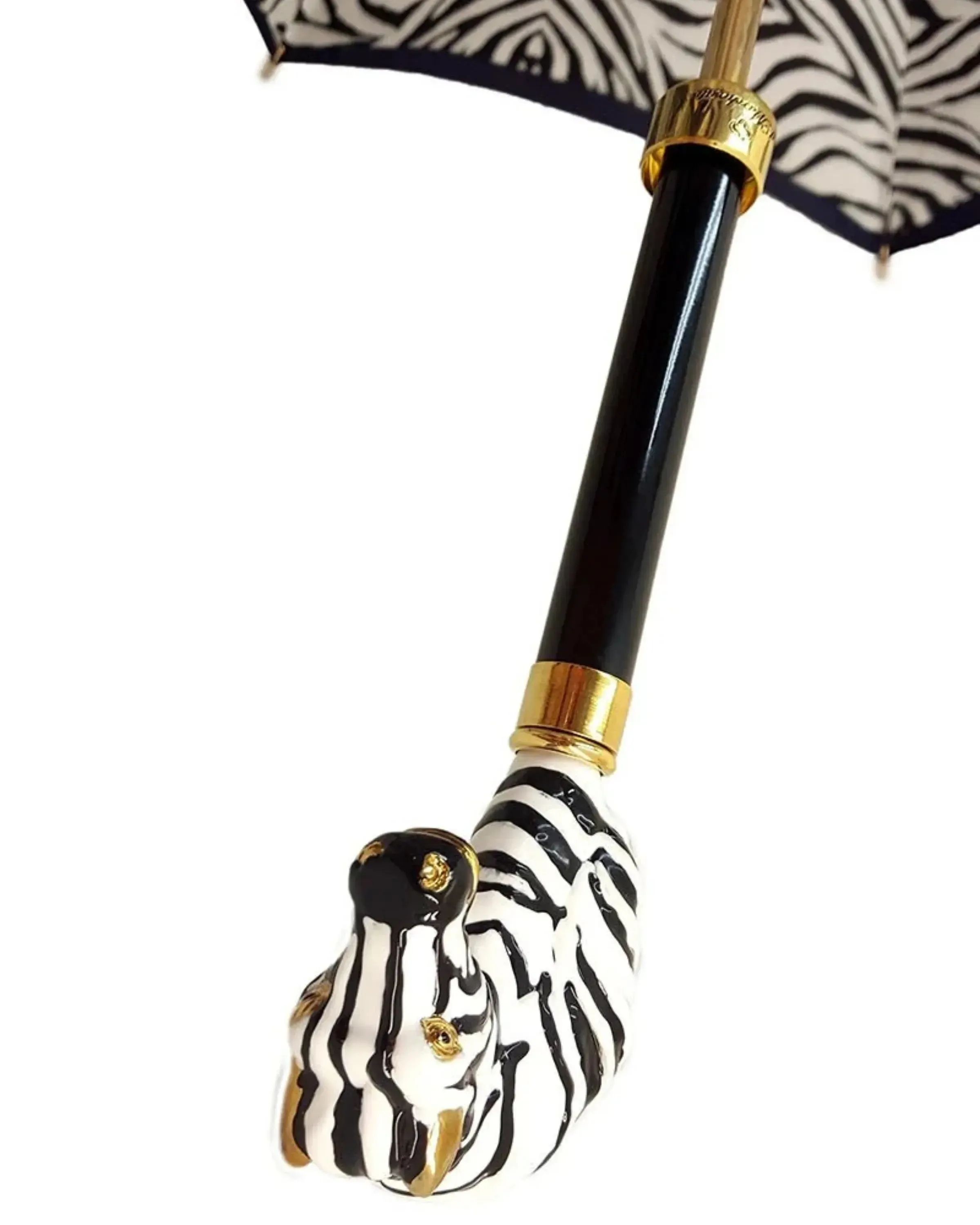 il Marchesato Amazing Zebra Umbrella Enamel on 24K gold