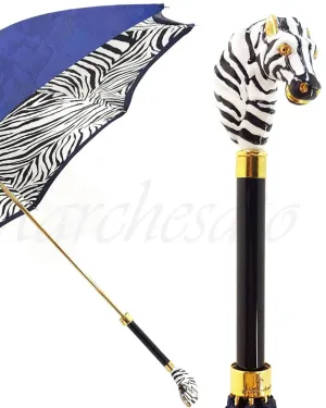 il Marchesato Amazing Zebra Umbrella Enamel on 24K gold