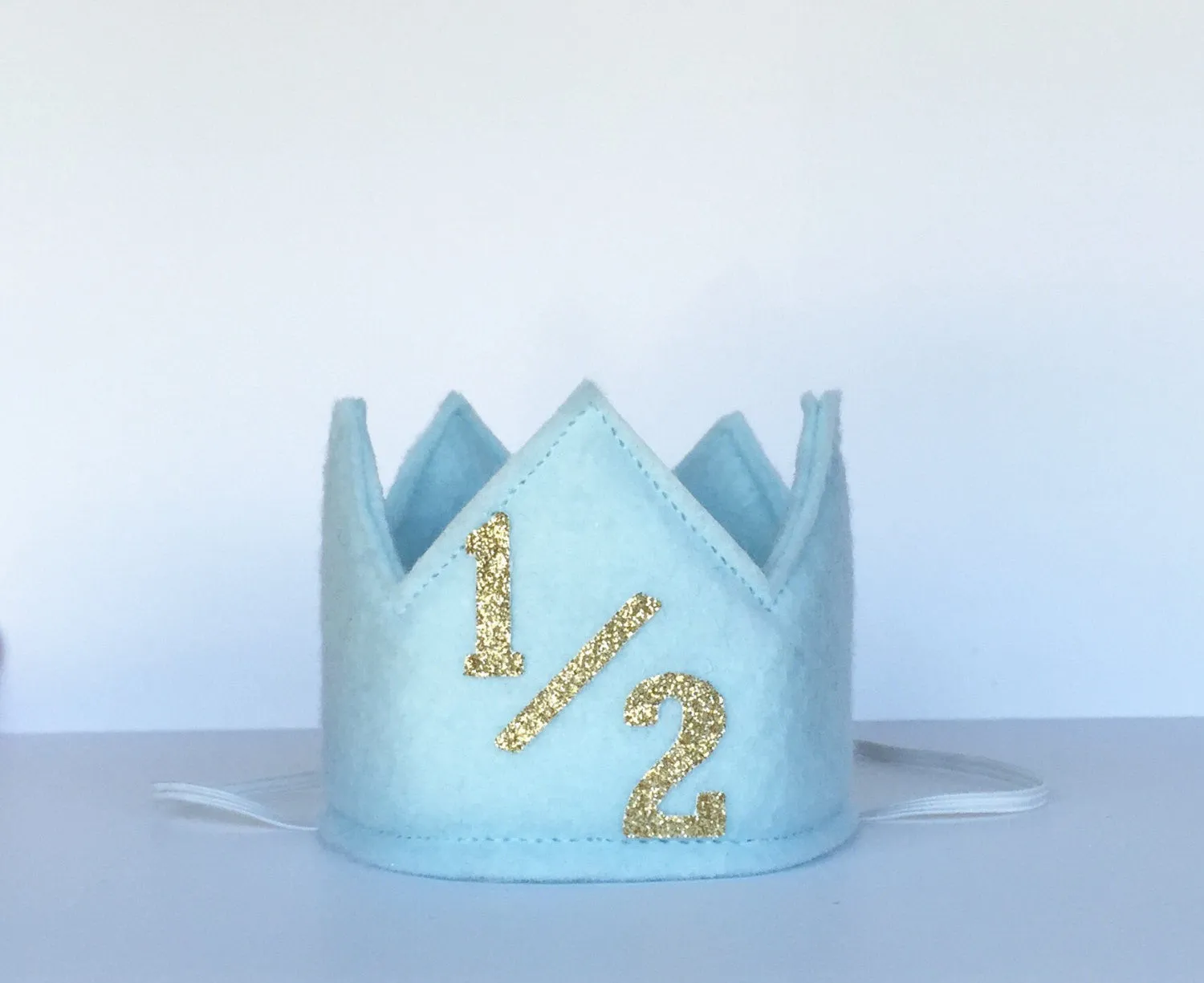 Light Blue and Gold 1/2 Birthday Crown/ 1/2 Birthday Crown