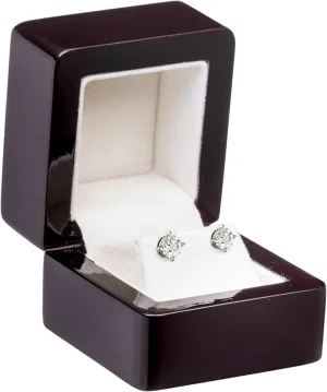Luxury Piano Wood Small Earring Box for Women & Girls - Earring Case with Vanilla Colored Suede Interior Rosewood Color Exterior - Jewelry Gift Box Ideal for Studs Small Hanging Earrings