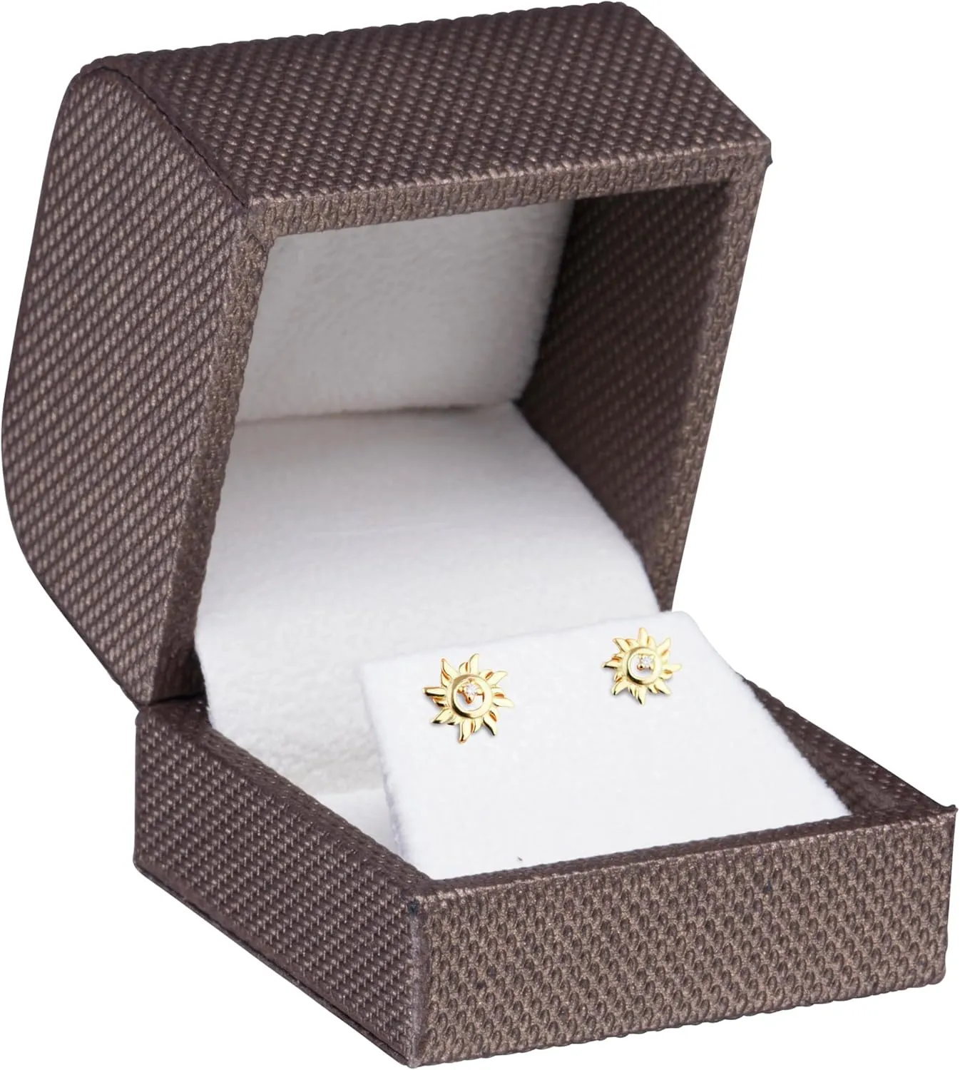 Luxury Weave Textured Earring Gift Box for Women & Girls  Jewelry Box Ideal for Studs, Small Hanging Earrings  Earring Case with Soft Suede Interior and 2-Piece Matching Outer Box