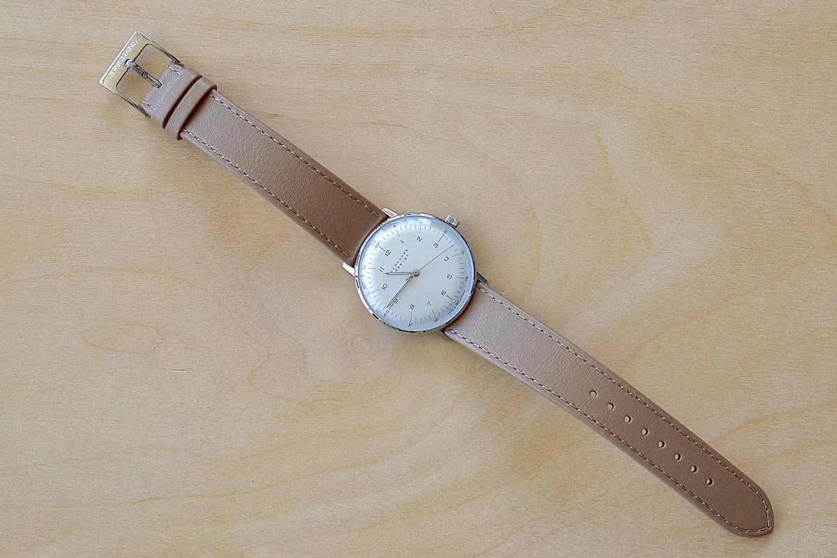 Max Bill 34mm Hand Wound Watch in White Dial with Numbers