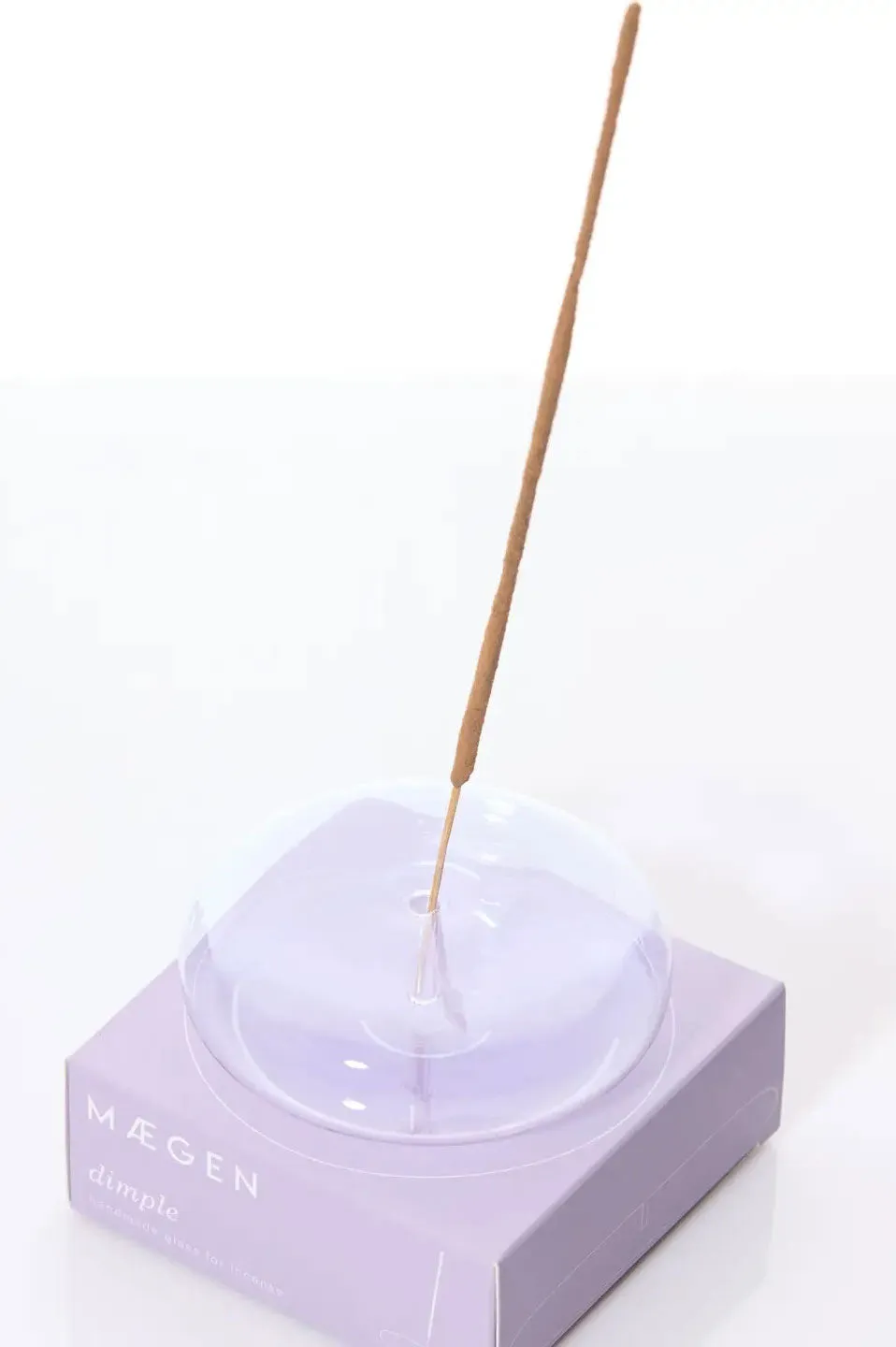 MGEN Lavender Dimple Hand Blown Glass Incense Holder