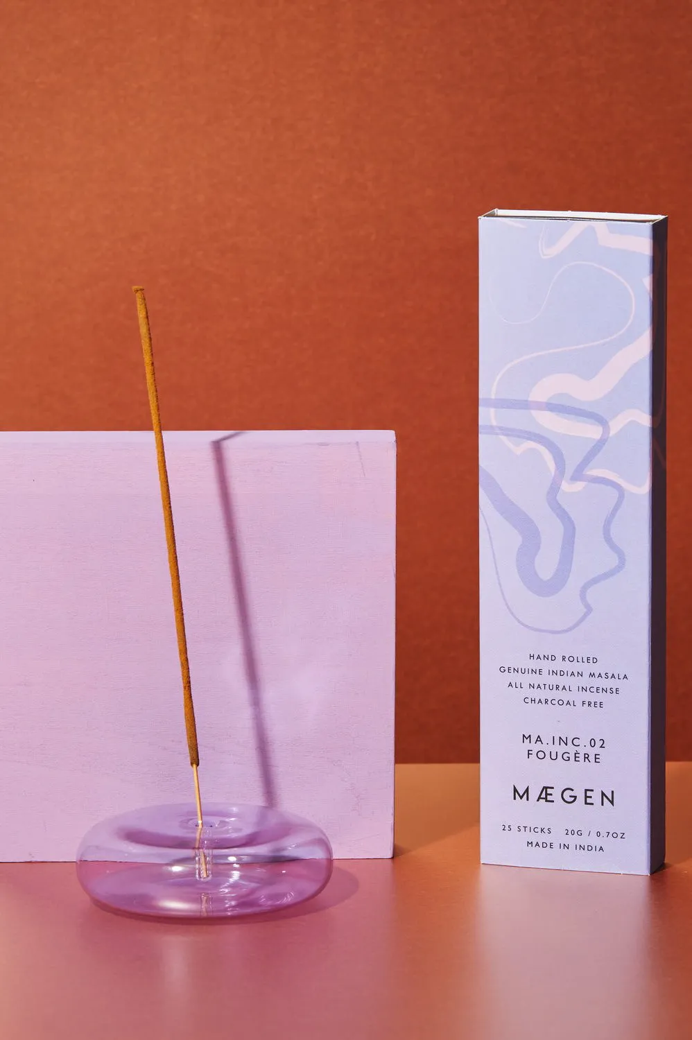 MGEN Lavender Dimple Hand Blown Glass Incense Holder