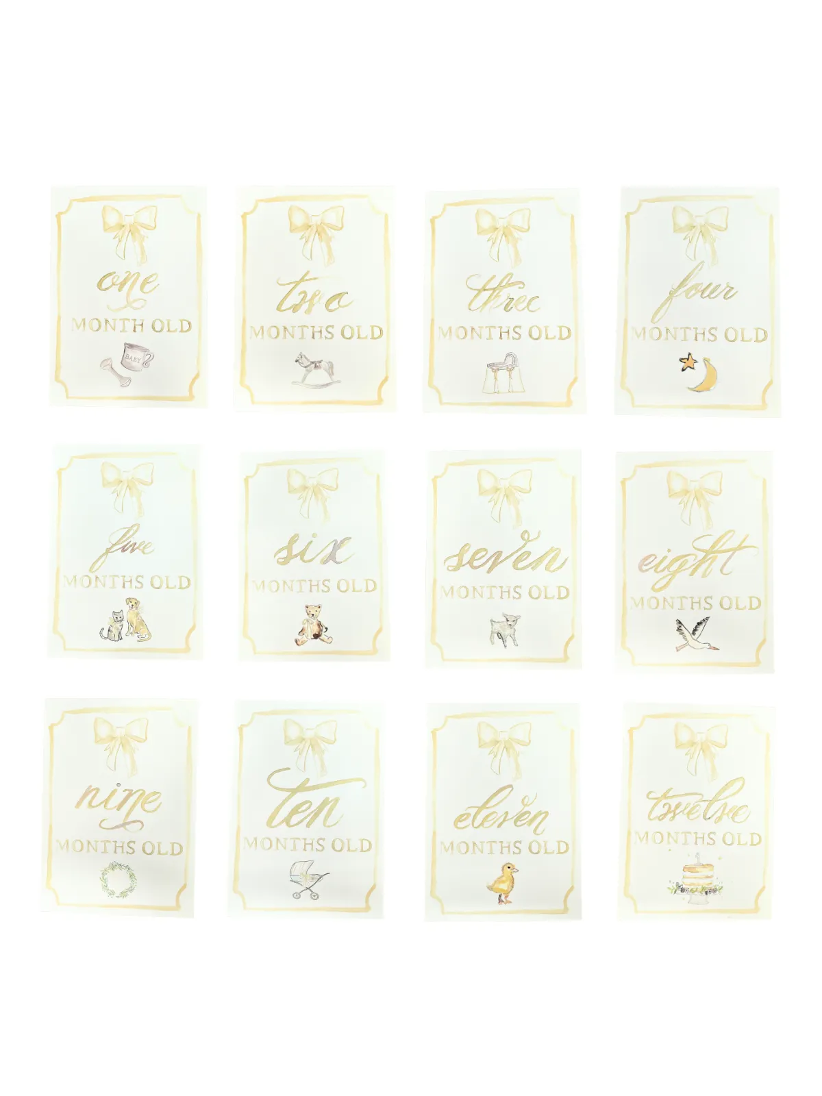 Monthly Milestone Card Set - Neutral