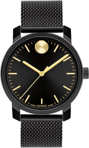 Movado Bold Access Men's Quartz Watch, Swiss Movement, Leather Strap, Water-Resistant up to 3ATM, Classic Timepiece - Gift for Him - 41mm