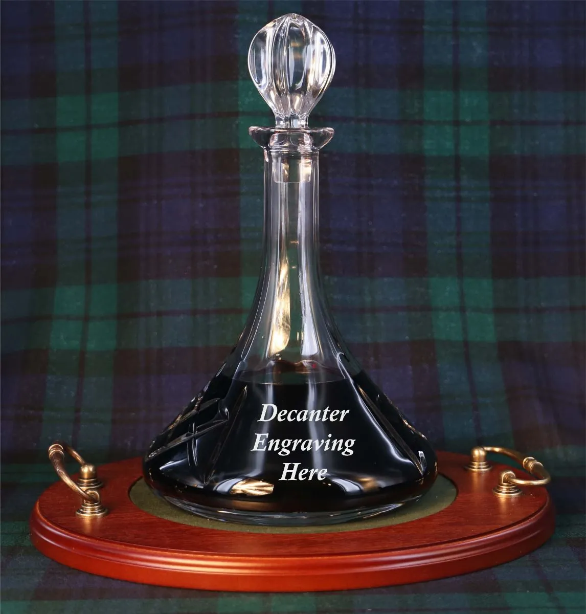 Panel Style Port Decanter & Serving Tray, Engraved In a Gift Box