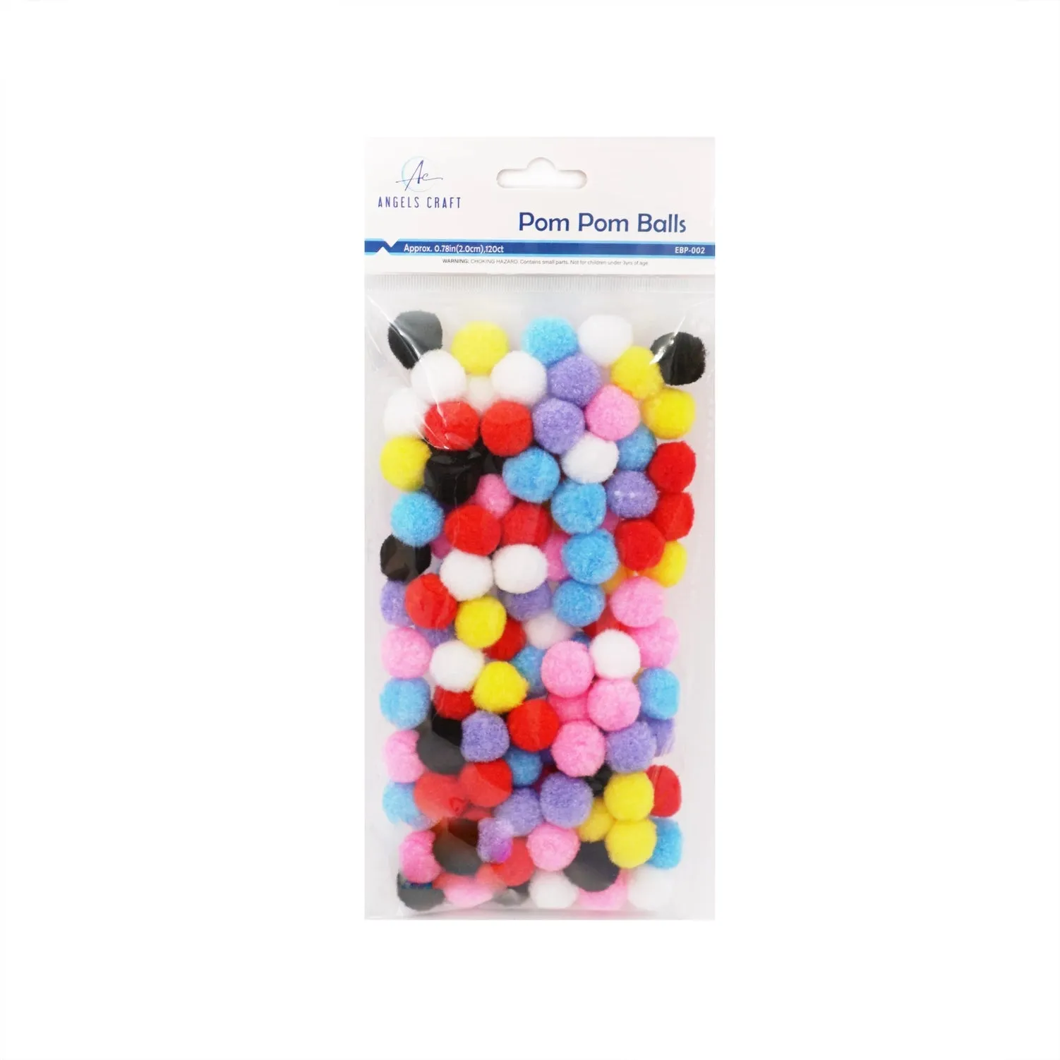 Pom Pom Balls Asst. Colors, Approx. 2cm 120-ct
