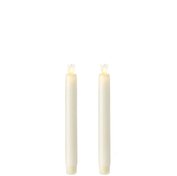 Raz Imports Set of 2 Moving Flame Taper Candle-Ivory