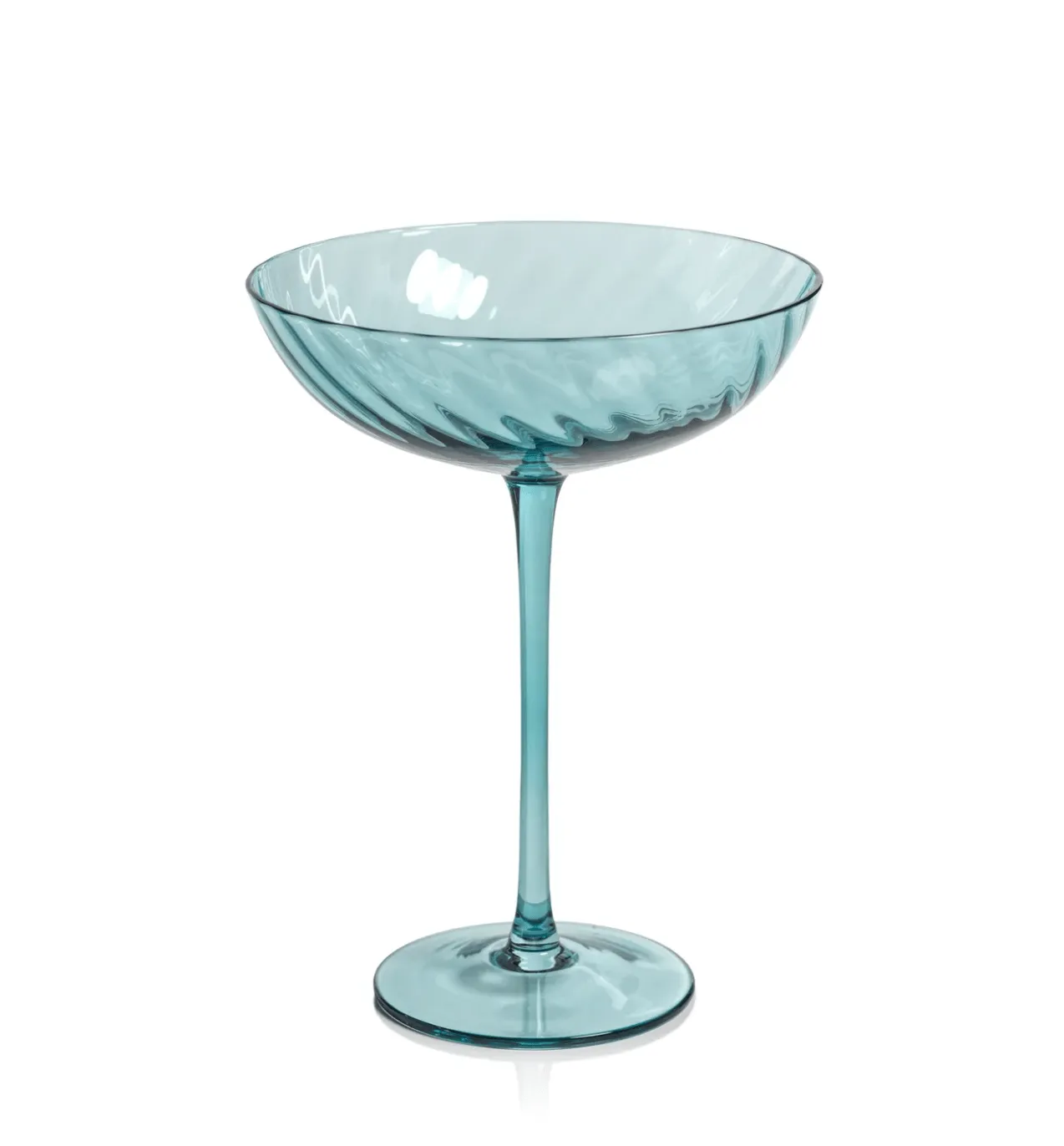 Savoy Optic Swirl Glassware Blue Cocktail Glass