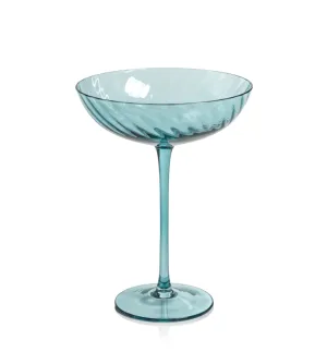 Savoy Optic Swirl Glassware Blue Cocktail Glass