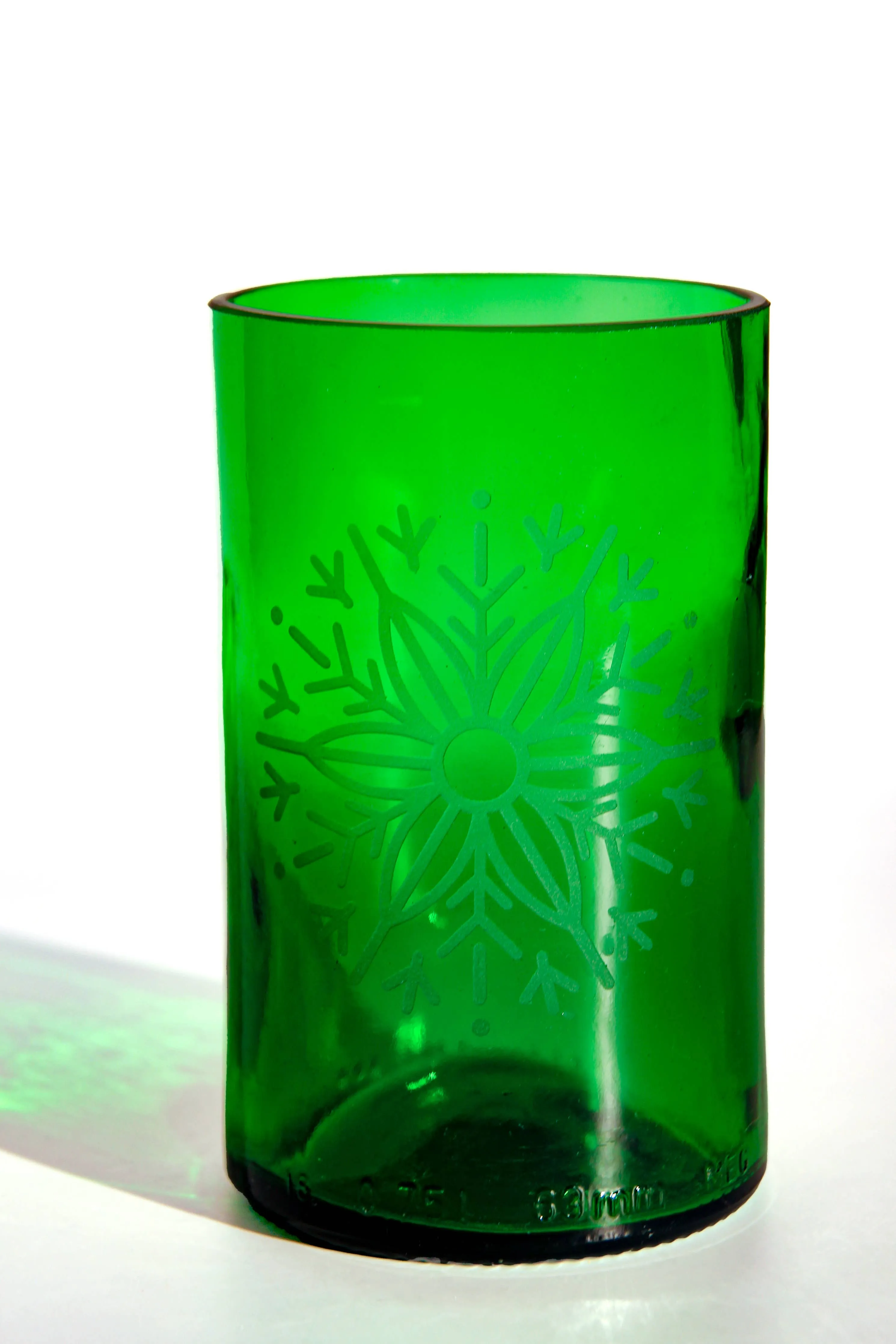 Snowflake Upcycled Drinking Glasses 2 Pack - 12 Ounces