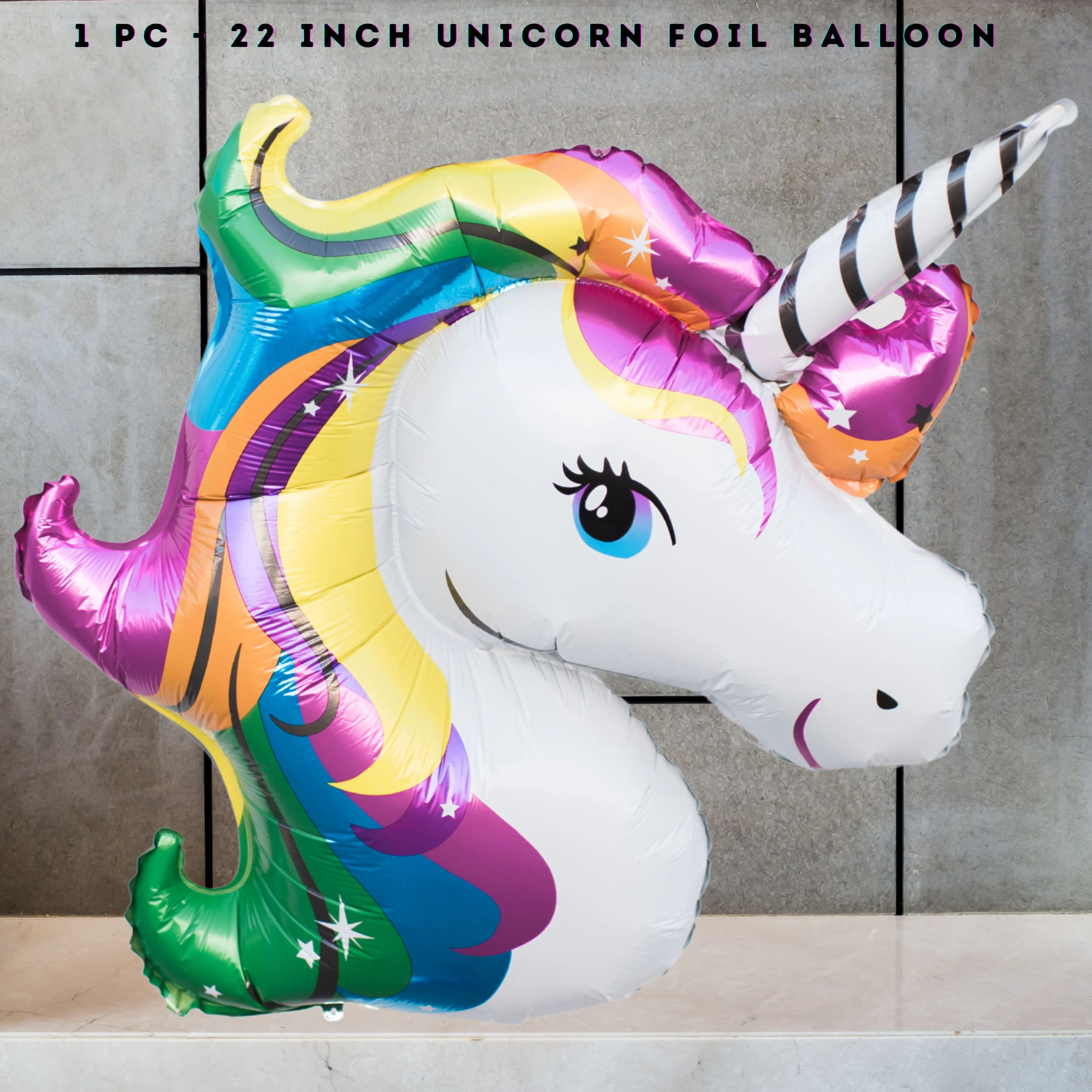 Unicorn Theme Birthday Decoration Foil Balloons & Printed Balloons (14 Piece Set)