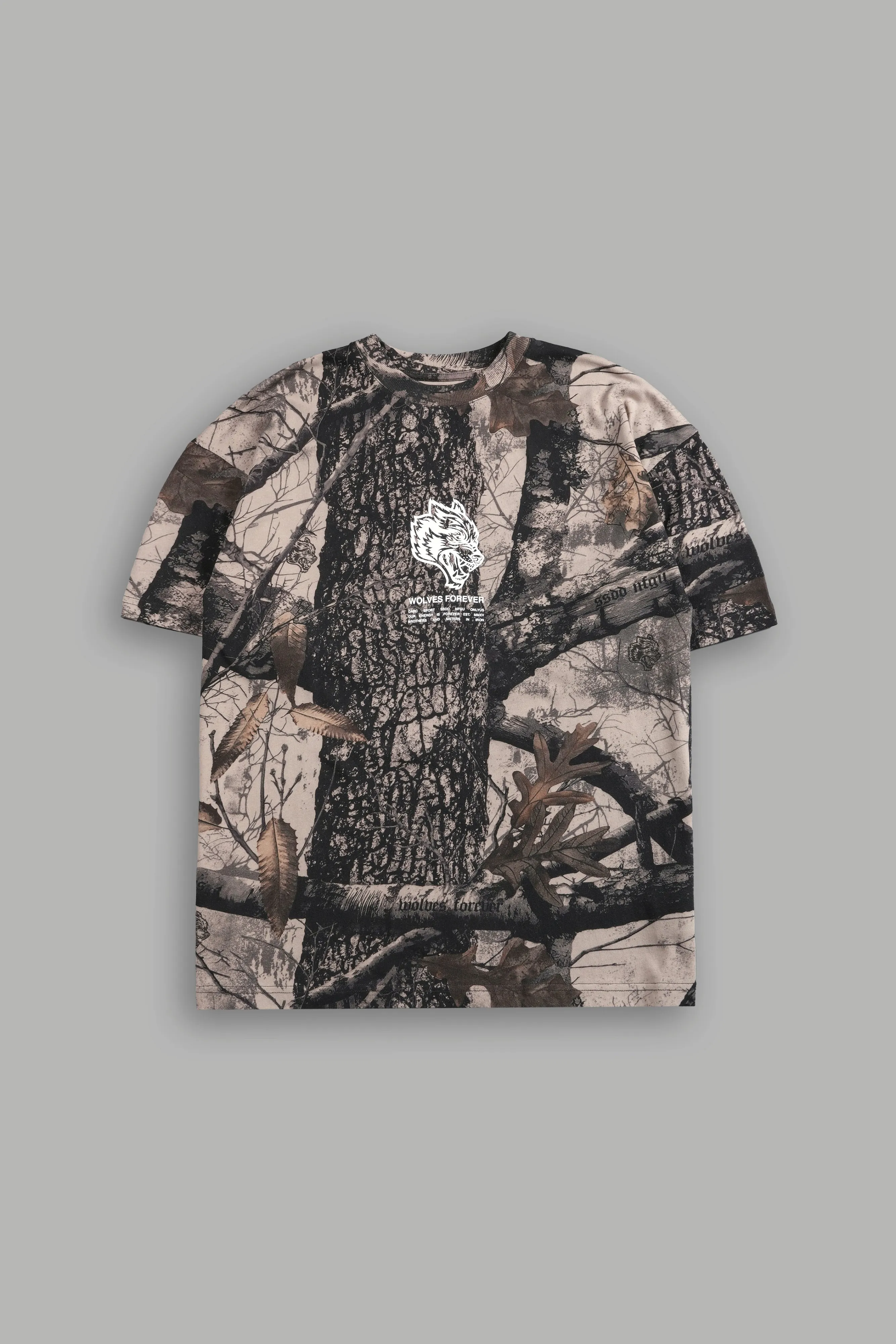Wolves Have Your Back "Premium" Oversized Tee in Clay Woodland Camo