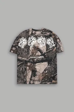 Wolves Have Your Back "Premium" Oversized Tee in Clay Woodland Camo