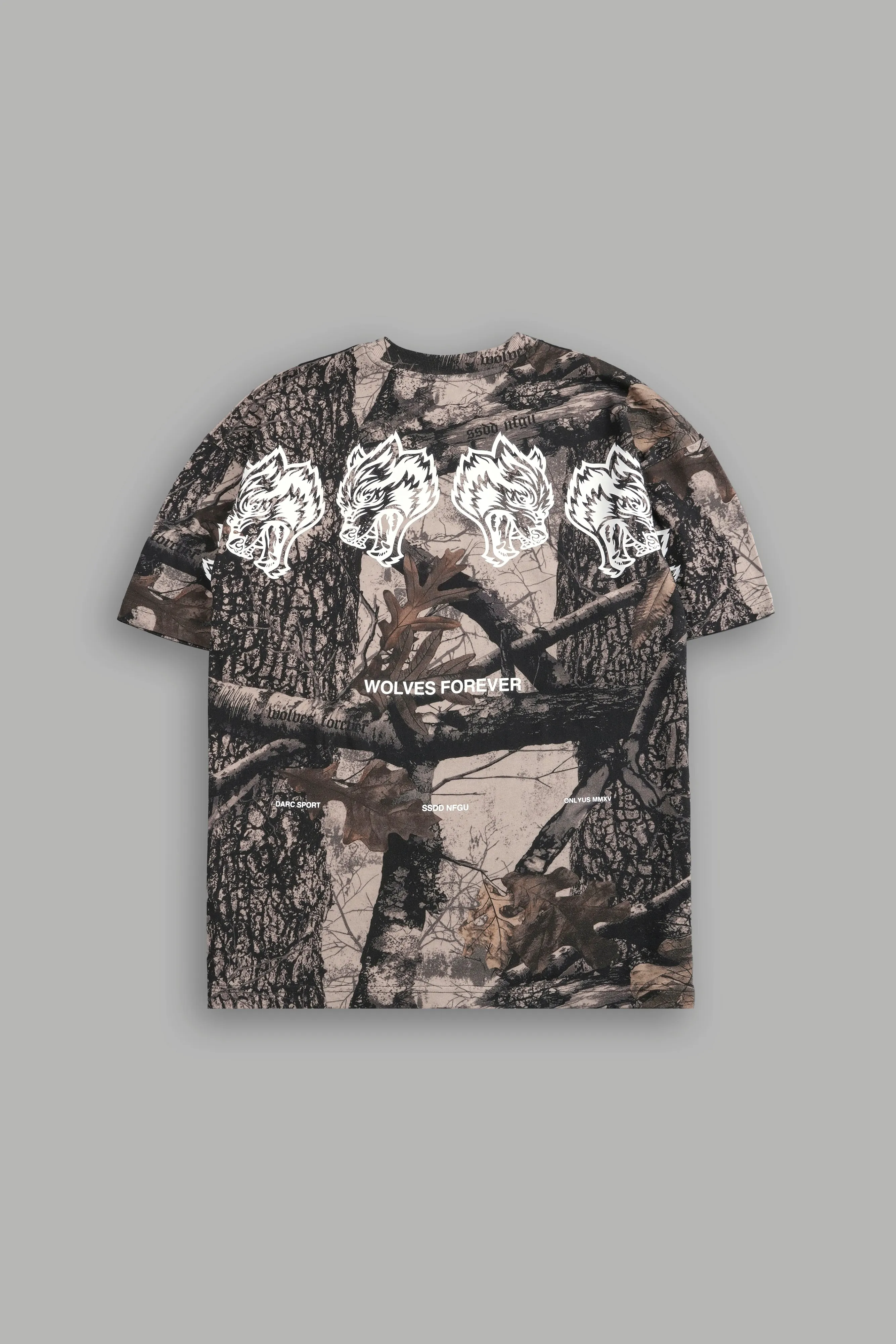Wolves Have Your Back "Premium" Oversized Tee in Clay Woodland Camo